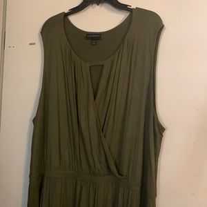 Lane Bryant olive green sleeveless maxi dress